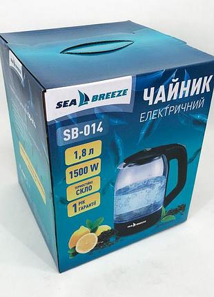 Чайник с автоматическим отключением в случае закипания seabreeze sb-014 1.8 л 1800 вт br-33