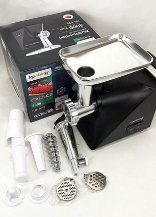 Мясорубки с металлическими шестернями rainberg rb-679 3000w, хорошая ja-282 электрическая мясорубка
