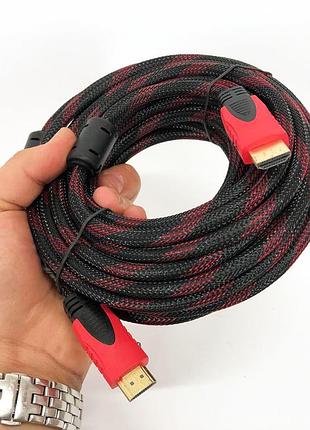 Кабель hdmi - hdmi 10m усиленный в обмотке 10м шнур pk-78