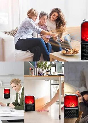Настольный обогреватель для дома flame heater 1000 вт, электрический бытовой тепловентилятор ak-47