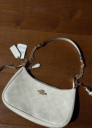 Ccoach teri shoulder bag in signature canvas milk крафтова коробка 24х14х6,5
