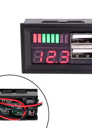 Индикатор заряда аккумулятора, вольтметр 12в, 2xusb автомобильный