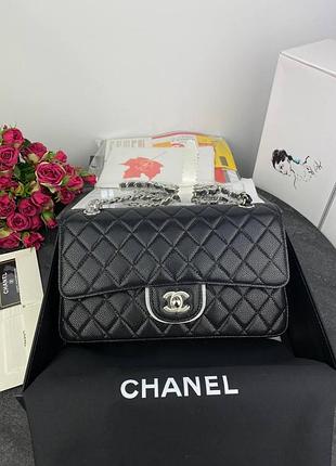 Chanel black silver texture