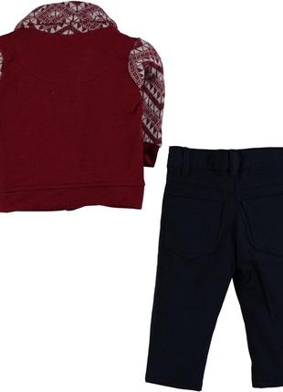 Святковий комплект для хлопчика (пуловер+футболка+штани) domakin, (86 см)2 фото