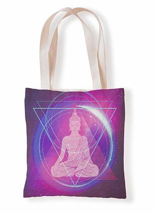 Сумка шоппер для покупок с рисунком йог еко сумка