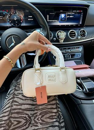 Miu miu arcadie beige leather bag
