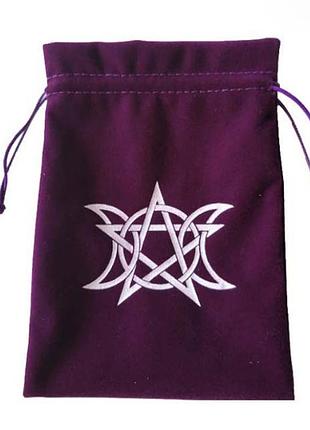 Мешочек из бархата с шнурком мешочек подарочный мешочек для таро викка бордового цвета