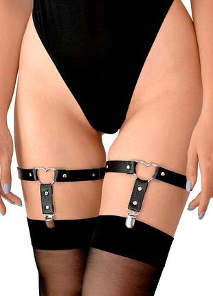Гартеры для чулок из натуральной кожи art of sex paula (2 шт.)