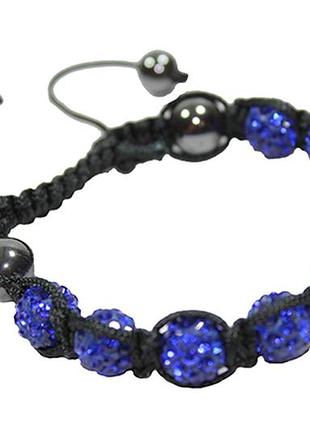 Браслет шамбала шарики ø10мм:синий