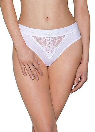 Трусики с широкой резинкой и кружевом passion ps001 panties xl, white