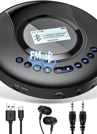 Портативний cd-плеєр, arafuna cd521b з динаміками та fm-передавачем, з вбудованим акумулятором 2000 маг