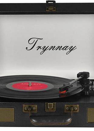 Проигрыватель виниловых пластинок trynnay р609 со встроенными динамиками, линейным выходом rca, входом aux,
