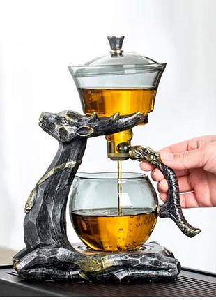 Сервіз лінивий чай "сірий олень", сервіз магнітний поцілунок, магнітний заварник олень