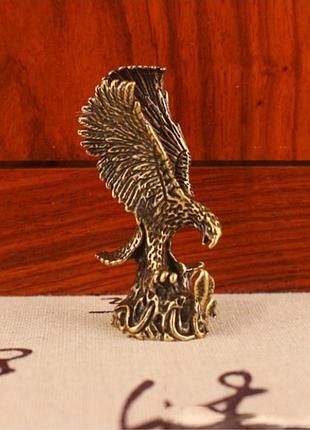 Статуэтка бронзовая орёл,статуэтка фен шуй,маленькая бронзовая статуэтка, фигурка бронзовая