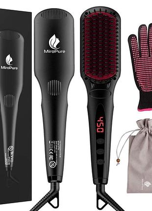 Выпрямитель для волос miropure s102, ионизированная расческа с защитой от ожогов