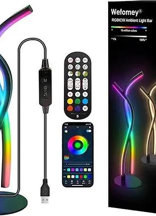 Светодиодная настольная лампа, rgbw, теплый белый с регулировкой яркости