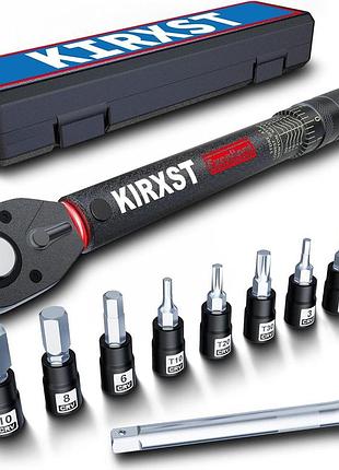 Набор динамометрических ключей kirxst krt10005 1/4 дюйма 3-33 нм, 11 предметов