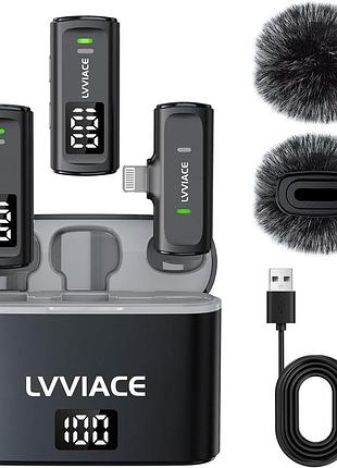Бездротовий петличний мікрофон lvviace к36 для iphone та ipad з шумопоглинанням (lightning)