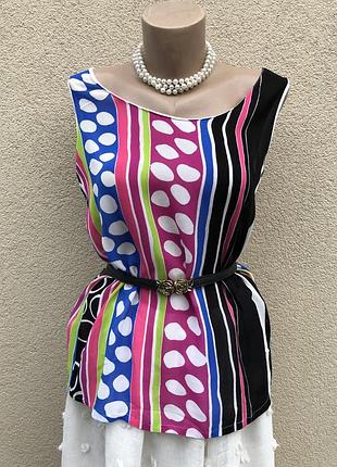 Вінтаж,легка блуза,майка в принт,віскоза,louis feraud,люкс бренд,