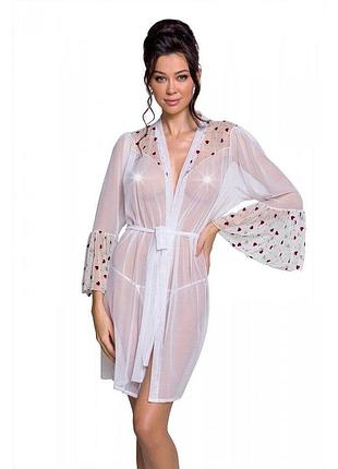 Воздушный пеньюар passion lovelia peignoir s/m, white