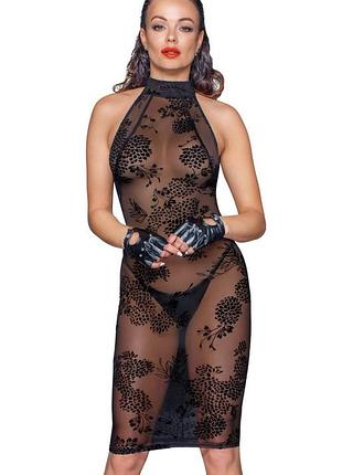 Платье noir handmade f240 midi tulle dress with velvet straps, l