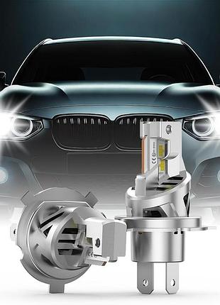 Галогенная фара motorhook h4 5500k, 12v 60/55w, водонепроницаемая ip67, ближний свет, комплект из 2 шт. - 6000k