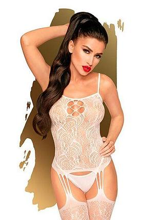 Бодистокінг з імітацією панчіх на підв'язках penthouse — eye of the storm white s/l