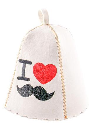 Банная шапка luxyart "i love hipster", натуральный войлок (la-213)