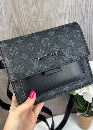 Жіноча міні сумочка клатч стиль луї вітон чорна, маленька сумка на плече