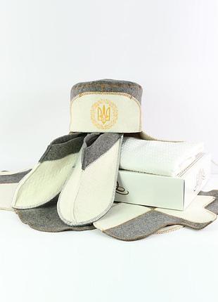Подарочный набор для бани и сауны luxyart "ушанка" 5 предметов (n-140)