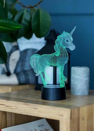 Нічник-світильник 3d "єдиноріг 2" 3dtoyslamp 25х15 см cl0029148