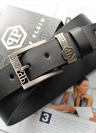 Стильний шкіряний ремінь philipp plein чоловічий