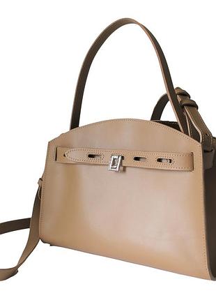 Женская кожаная сумка "frappé" бежевая