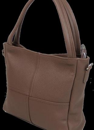 Женская кожаная сумка на двух ручках borsacomoda коричневая