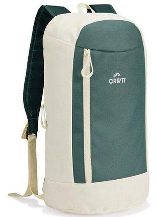 Небольшой городской рюкзак 10l crivit mini бежевый с зеленым