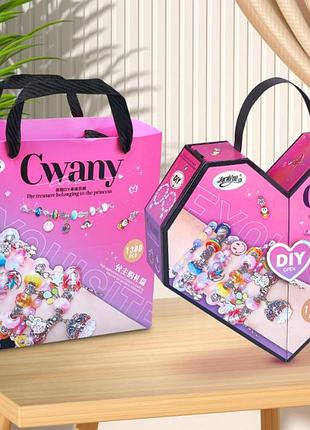 Набор для творчества детский создания браслетов, украшений ожерелья из бисера бусин ручной работы шкатулка