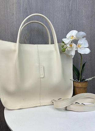 Жіноча сумка на плече в стилі zara молочний