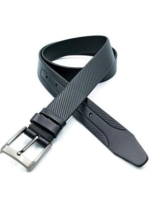 Шкіряний чоловічий ремінь weatro 3,3 х 105-120 см чорний wtro-ua-33k-0032
