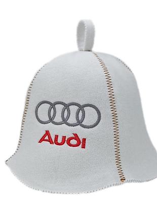 Банная шапка luxyart "audi" искусственный фетр белый (la-317)
