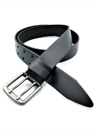 Мужской кожаный ремень weatro 3,8 х 105-125 см черный ua-38mkr-0019 110 см