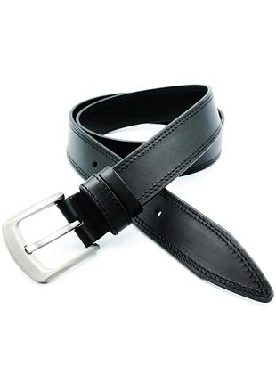 Мужской ремень из натуральной итальянской кожи weatro 3,8 х 105-125 см черный ua-38mkr-itl-0035 110 см