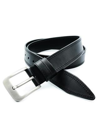 Мужской ремень из натуральной итальянской кожи weatro 3,8 х 105-125 см черный ua-38mkr-itl-0033 110 см
