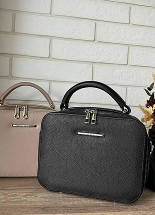 Жіноча шкіряна сумка стиль zara, каркасна сумка зара чорна натуральна шкіра