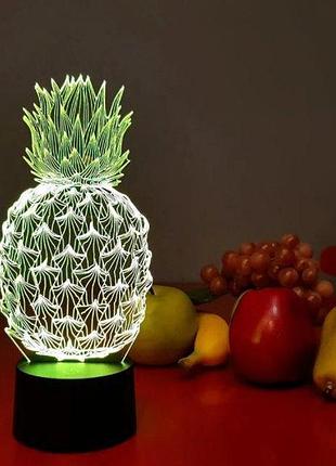 Ночник-светильник 3d "ананас" 25х11 см 3dtoyslamp es117