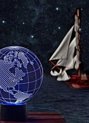 Нічник-світильник 3d "глобус" 3dtoyslamp 22х17 см cl0028195