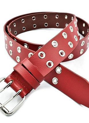 Женский кожаный ремень weatro красный kkit-4zh-0011