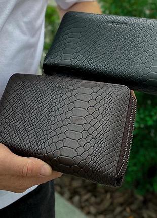 Клатч на две молнии с фактурной натуральной кожи mc-086-5902с