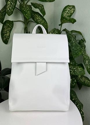 Стильный женский городской рюкзак сумка трансформер большой и вместительный рюкзак-сумка белый