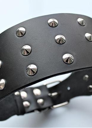 Кожаный ошейник для собаки"lockdog" с маленькими шипами