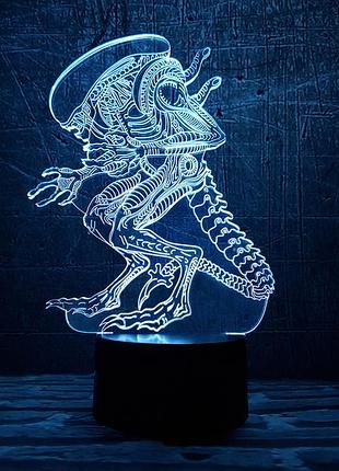 Змінна картинка для нічника-світильника 3d "чужний" 3dtoyslamp cl0127534